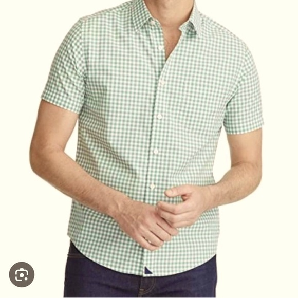 UNTUCKit shirt Green White Gingham Checkerboard Voss Short Sleeve XXL - Picture 1 of 15
